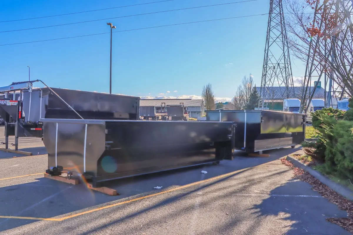 Roll-off dumpster ready for waste disposal at job site for Commercial Dumpster Rental in Moon
